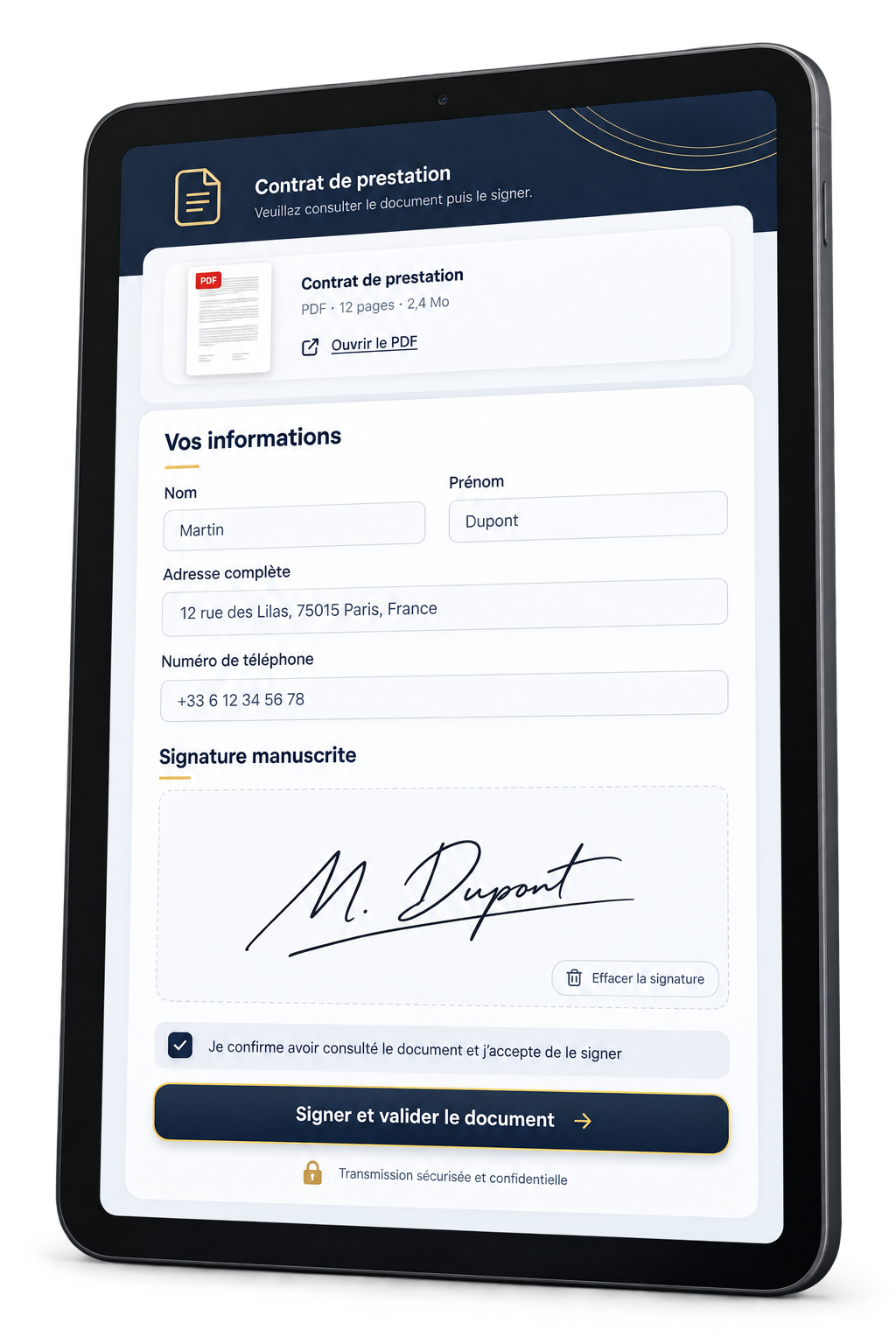 Capture : Devis et signature électronique